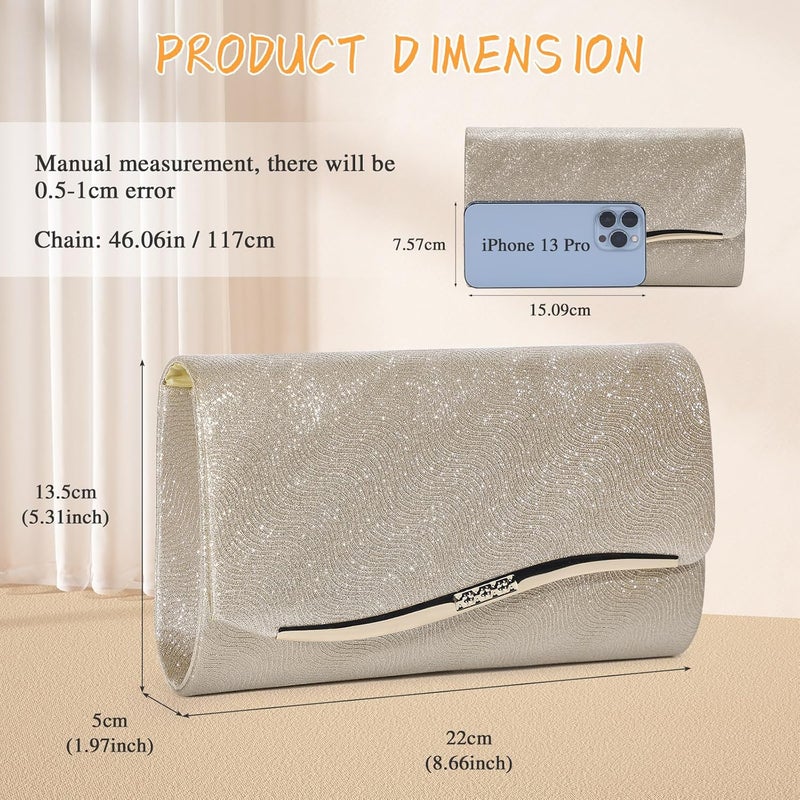UBAYMAX Evening Bag Clutch Purses for Women Lady Girl Handbags Crossbody Bag Wedding Bag for Prom Party Wedding Engagement | Wedding Bag, for Prom Party, Wedding, Engagement - Image 3
